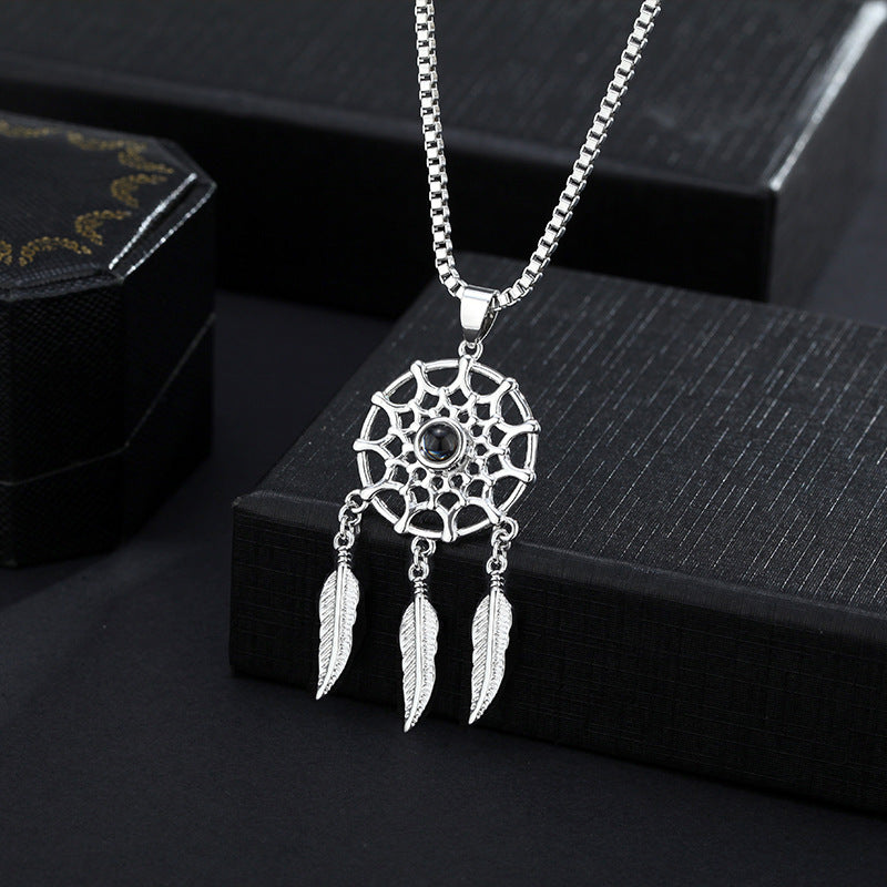 Personalisierte Traumfänger-Halskette mit verstecktem Foto