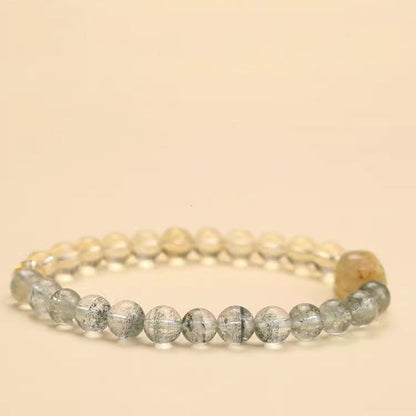 Natural Green Phantom Quartz and Citrine Pixiu Bracelet