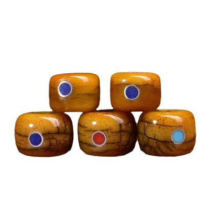 Tibetan Old Material Duobao Inlaid Yak Bone Loose Beads DIY Buddha Bead Jewelry