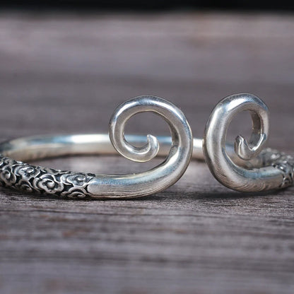 Bracelet réglable en argent sterling 999 pour couple Sun Wukong avec motif de sort de serrage