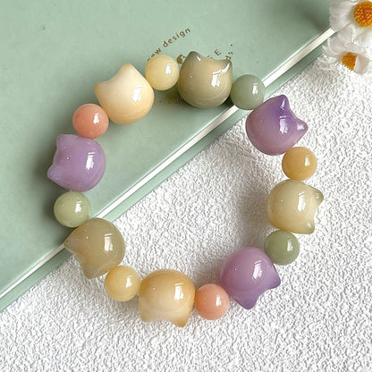 16mm Adorable Cat Head Bodhi Bracelet (Available in Multiple Colors)