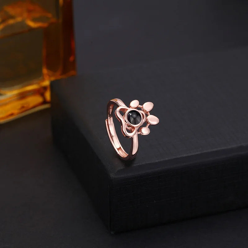 Bague photo réglable en forme de patte