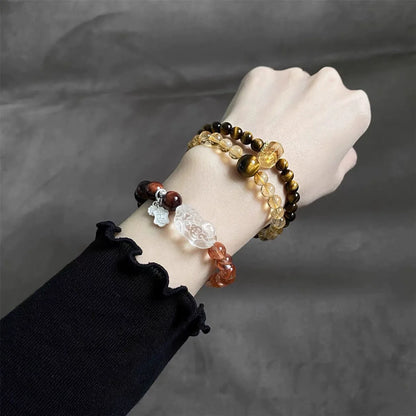 Citrine & Tiger Eye Multi-Layer Bracelet