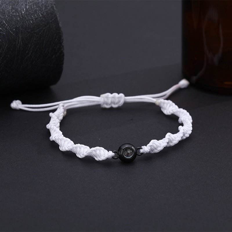 Bracelet tressé photo en spirale personnalisé
