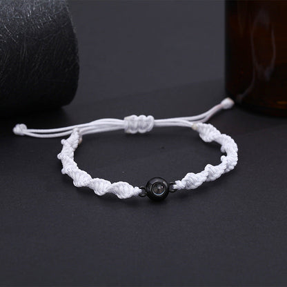 Bracelet tressé photo en spirale personnalisé