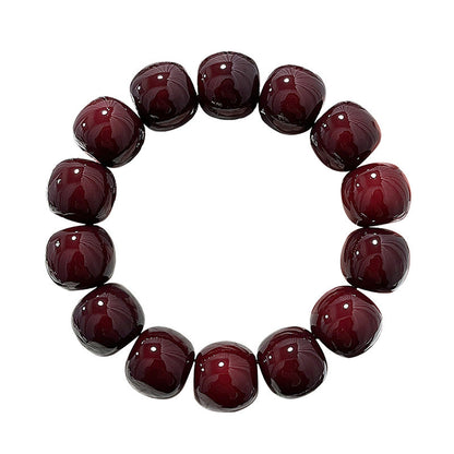 Cherry-colored Large Bodhi Seed Bracelet