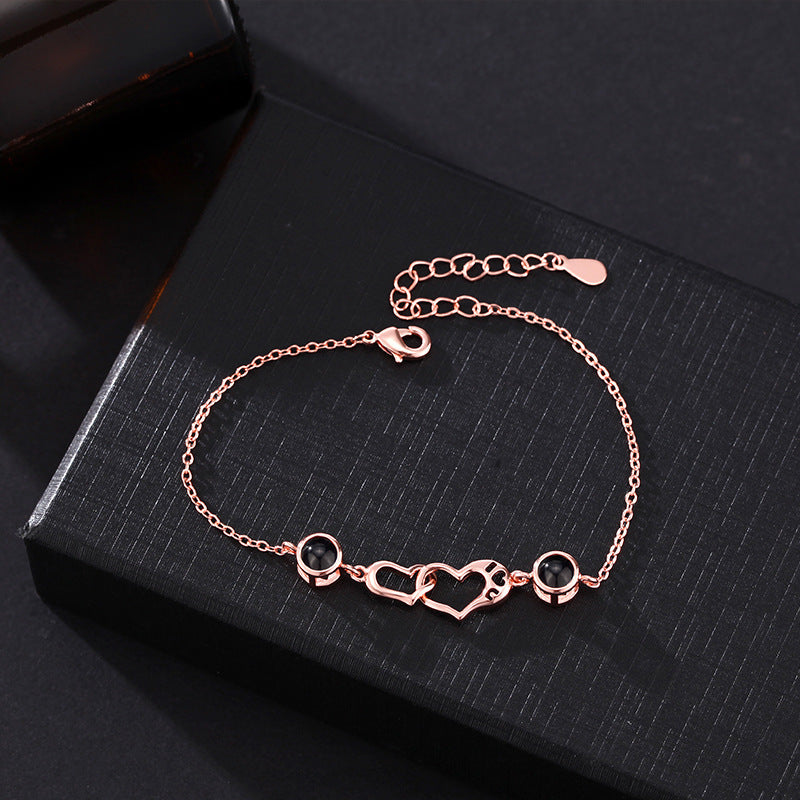 Personalisiertes Herz-Doppelfoto-Armband