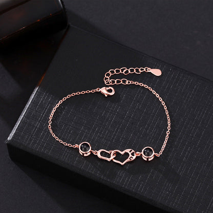 Personalized Heart Double Photo Bracelet