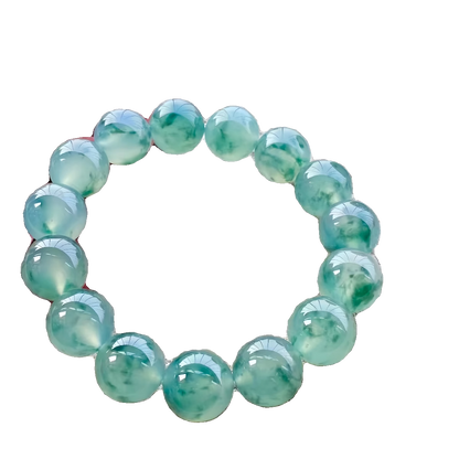 Natural Burmese Icy Green Floating Jade Bracelet