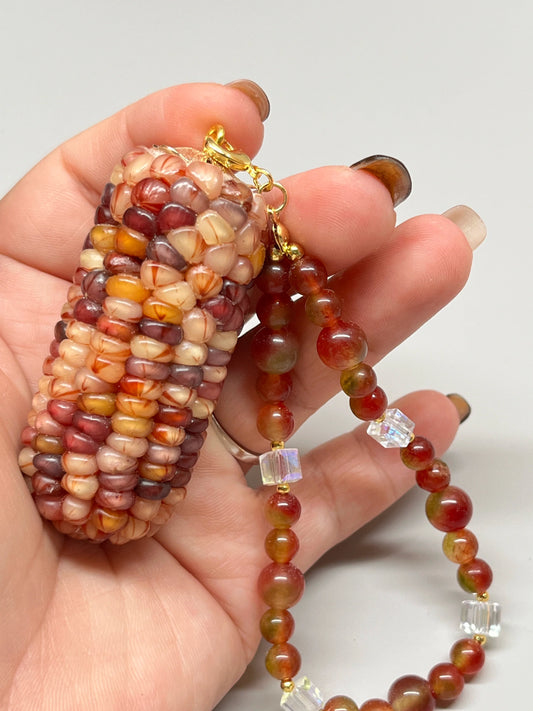 Hochtransparentes Edelstein-Ornament „Pink Blood Corn“ zur Stressreduzierung
