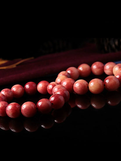 Natural Camel Bone Round Bead Buddha Bracelet
