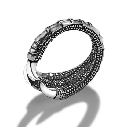 Adjustable Vintage 925 Silver Dragon Claw Ring