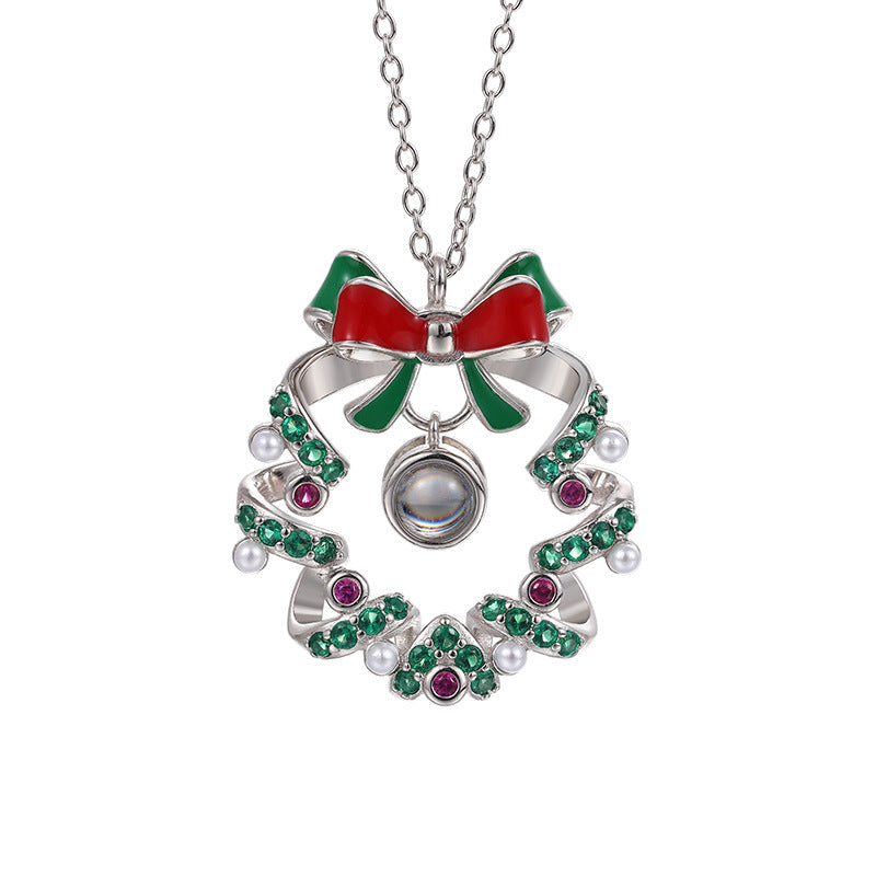 Personalisierte Weihnachtsgeschenk-Halskette mit Glockenanhänger und Foto im Inneren