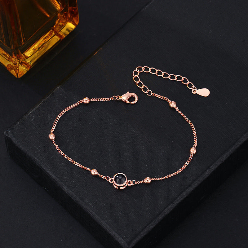 Personalisiertes Perlenarmband mit Foto im Inneren