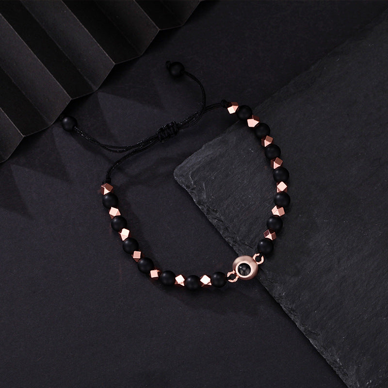 Personalized Geometric Beads Photo Braided Bracelet - Wear fortune