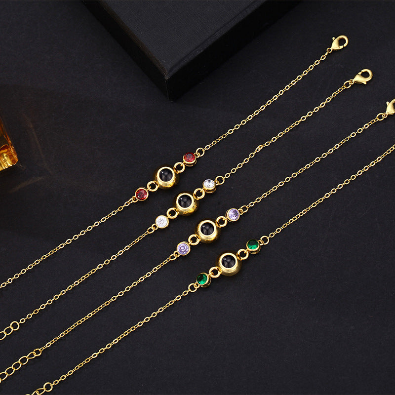 Personalisiertes Geburtsstein-Fotoarmband