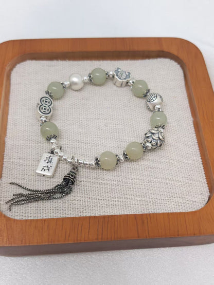 Prosperity Jade Charm Bracelet