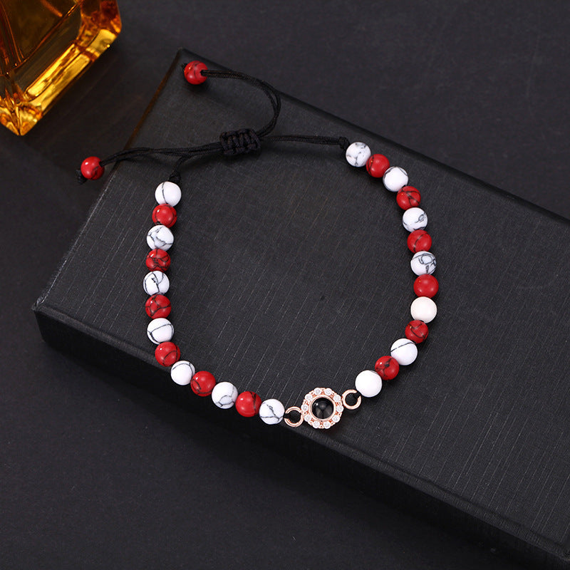 Benutzerdefinierter Sonnenblumenanhänger Bunte Perlen Armband Besonderes Weihnachtsgeschenk