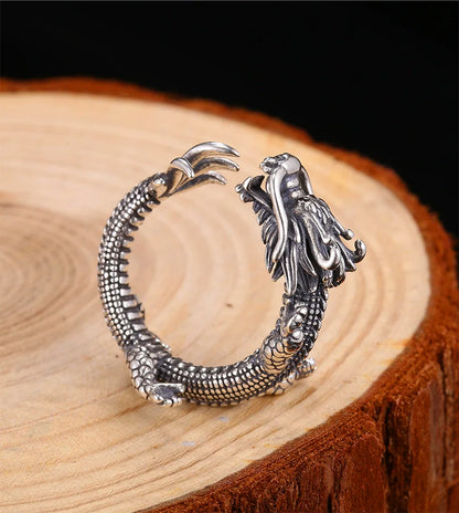 Men's 925 Silver Dragon Ring