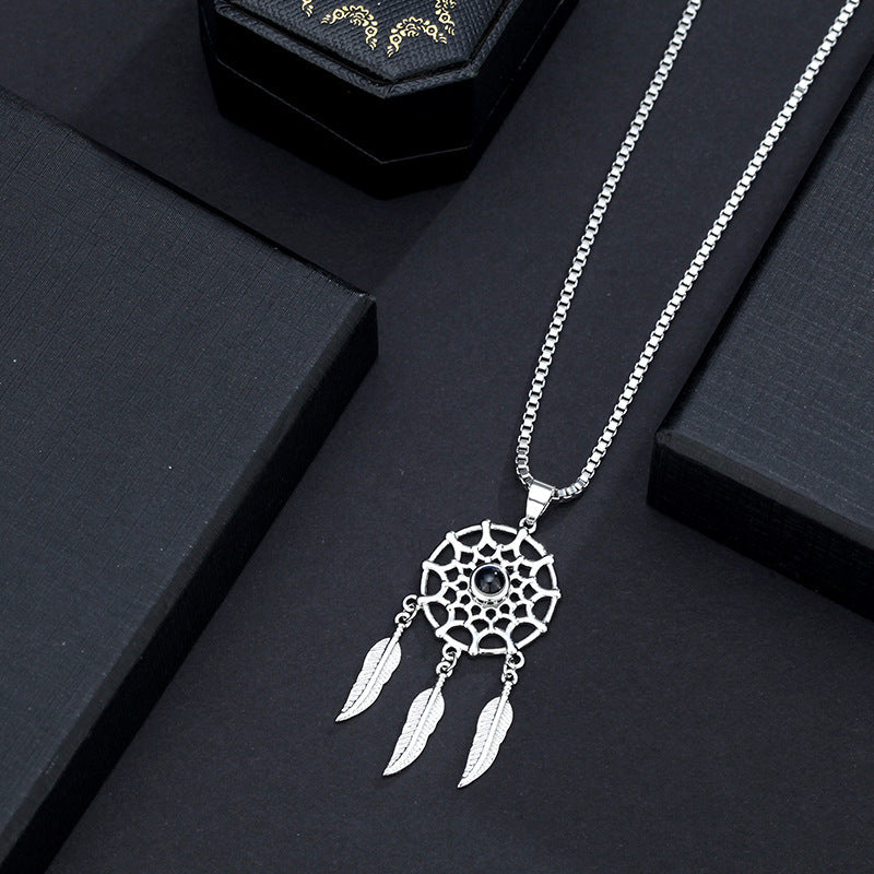 Personalisierte Traumfänger-Halskette mit verstecktem Foto