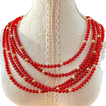 Pigeon Blood Natural Red Chalcedony Necklace Clavicle Chain Necklace