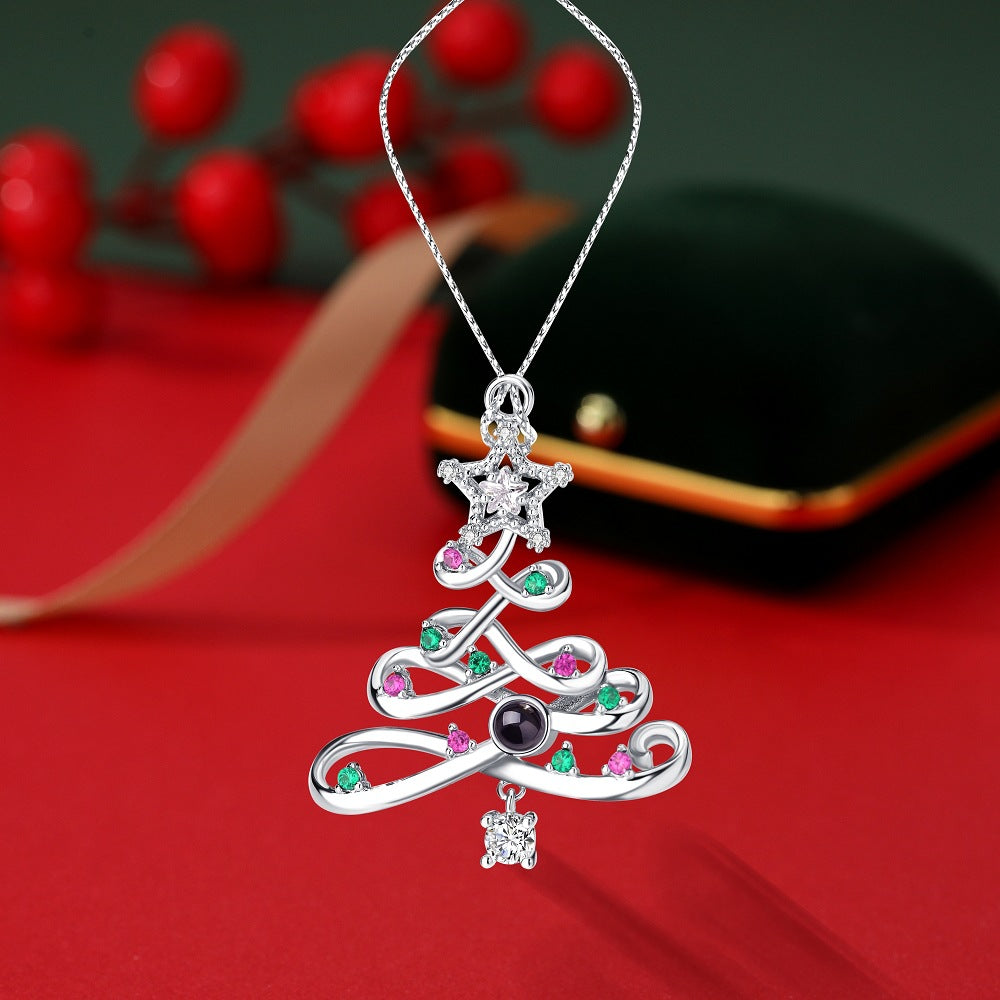 Personalisiertes buntes Baumfoto-Ornament
