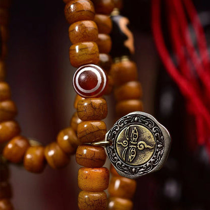 Tibetan Camel Bone 108 Mala Beads – Handcrafted Prayer Necklace