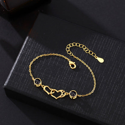 Personalized Heart Double Photo Bracelet