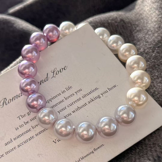Bracelet en perles de cristal artificielles de haute qualité de 10 mm, bracelet de couleur dégradée