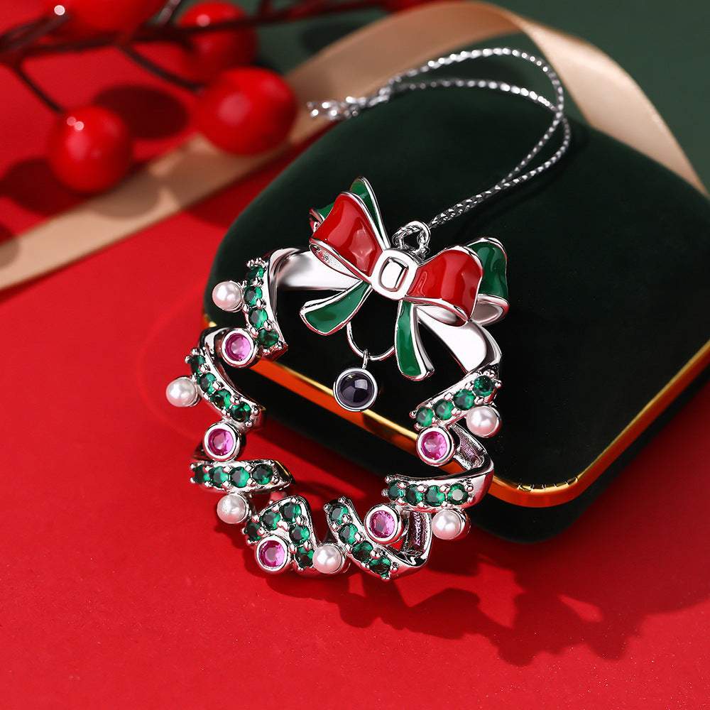 Personalisiertes Weihnachtsschleifenkranz-Fotoornament