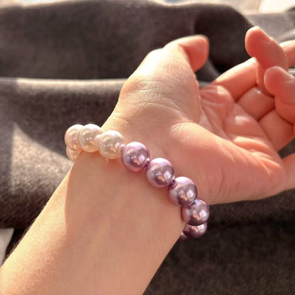 Bracelet en perles de cristal artificielles de haute qualité de 10 mm, bracelet de couleur dégradée
