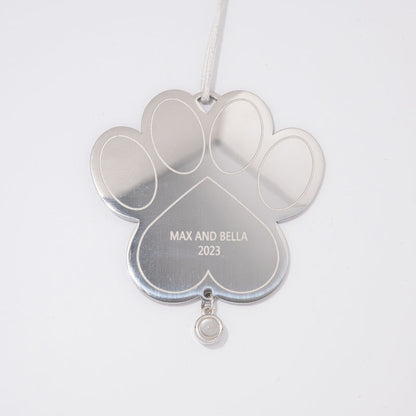 Personalisiertes Pfotenabdruck-Fotoornament mit Gravur