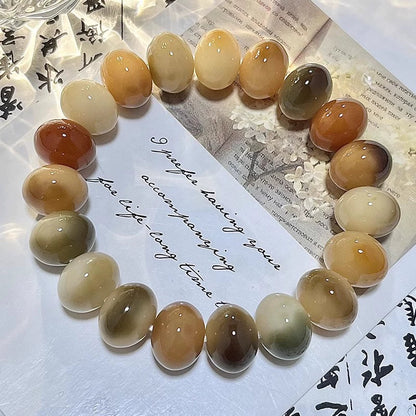 Natural Color Jade-Bodied Bodhi Prayer Bead Bracelet, 14mm