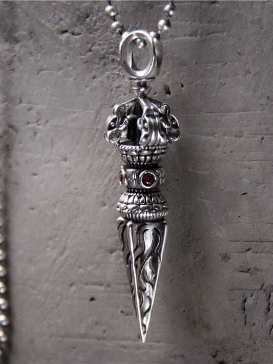 S925 Sterling Silver Body Protector Vajra Pestle Pendant