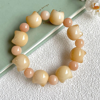 16mm Adorable Cat Head Bodhi Bracelet (Available in Multiple Colors)