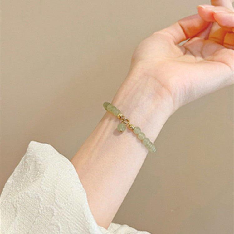 Natural Hetian Jade Bead Bracelet