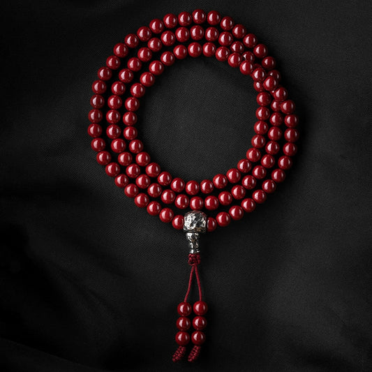 6mm Cinnabar 108 Bead Mala High-Quality Prayer Beads