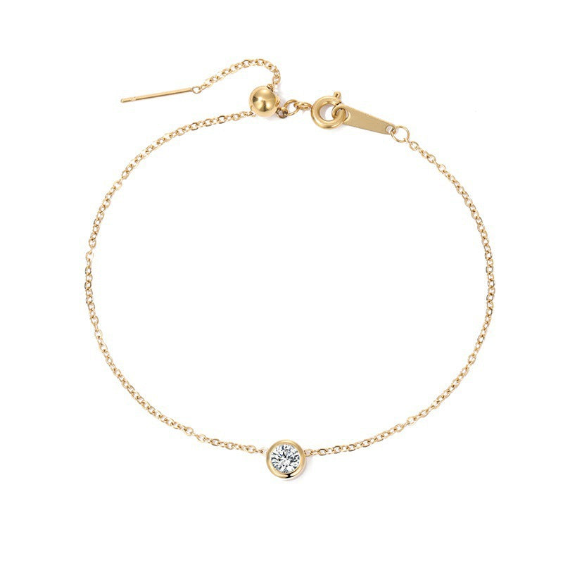 Personalisiertes Perlenarmband mit rundem Geburtsstein