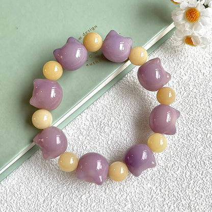16mm Adorable Cat Head Bodhi Bracelet (Available in Multiple Colors)