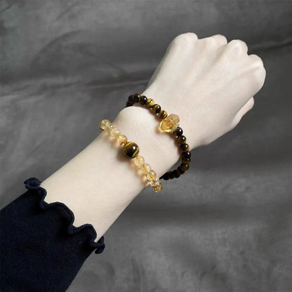 Citrine & Tiger Eye Multi-Layer Bracelet