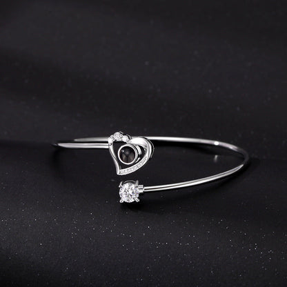 Bracelet photo personnalisé en forme de cœur