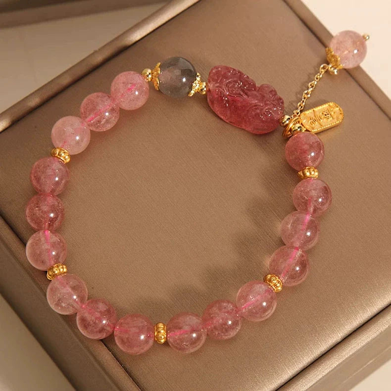 Strawberry Crystal Pixiu Prosperity Bracelet