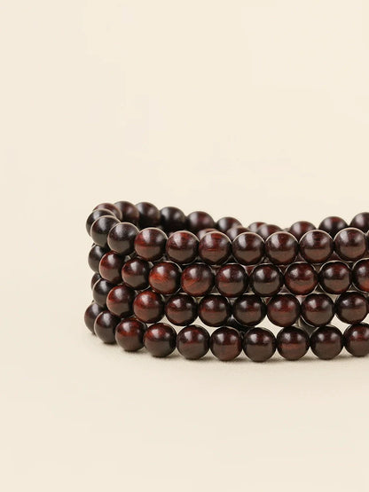 8mm African Small Leaf Red Sandalwood 108 Bead Mala