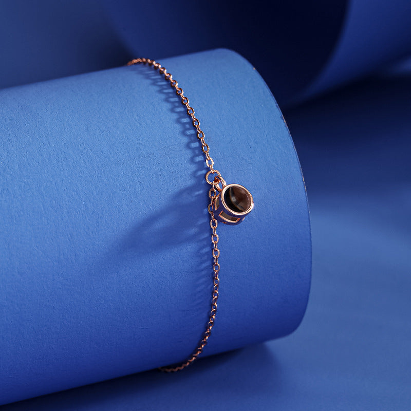 Bracelet cercle de projection photo personnalisé 