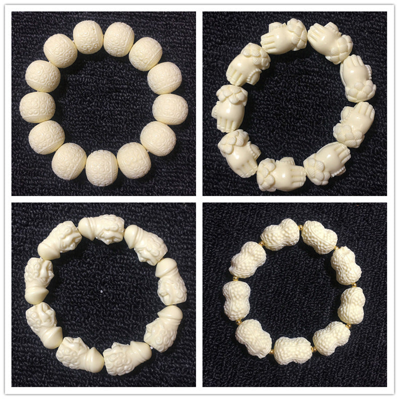 Ivory Nut Finely Carved Bracelets (Various Themes)