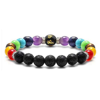 7 Chakra Bracelet Lapis Lazuli Tiger Eye Braided Men Bracelet