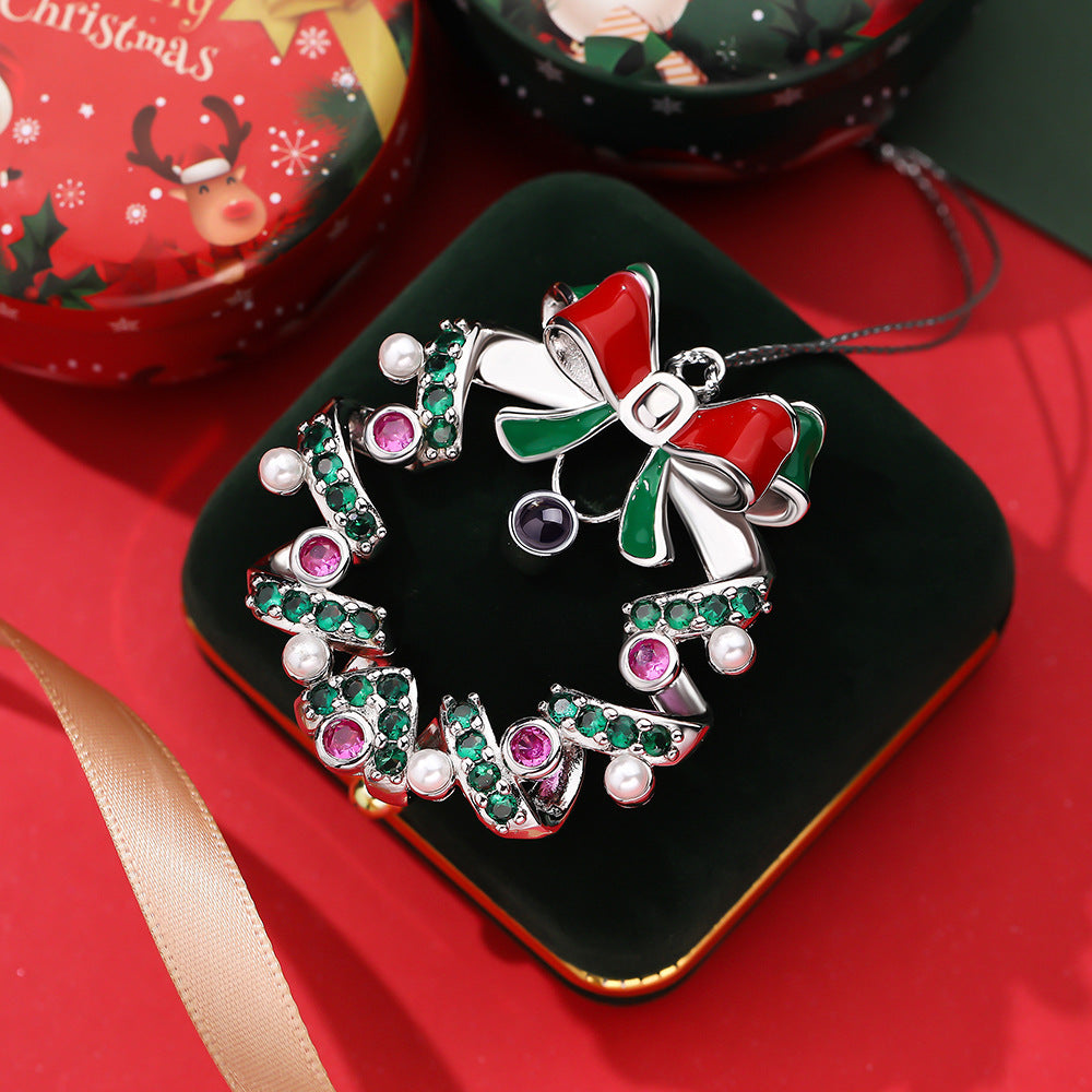 Personalisiertes Weihnachtsschleifenkranz-Fotoornament