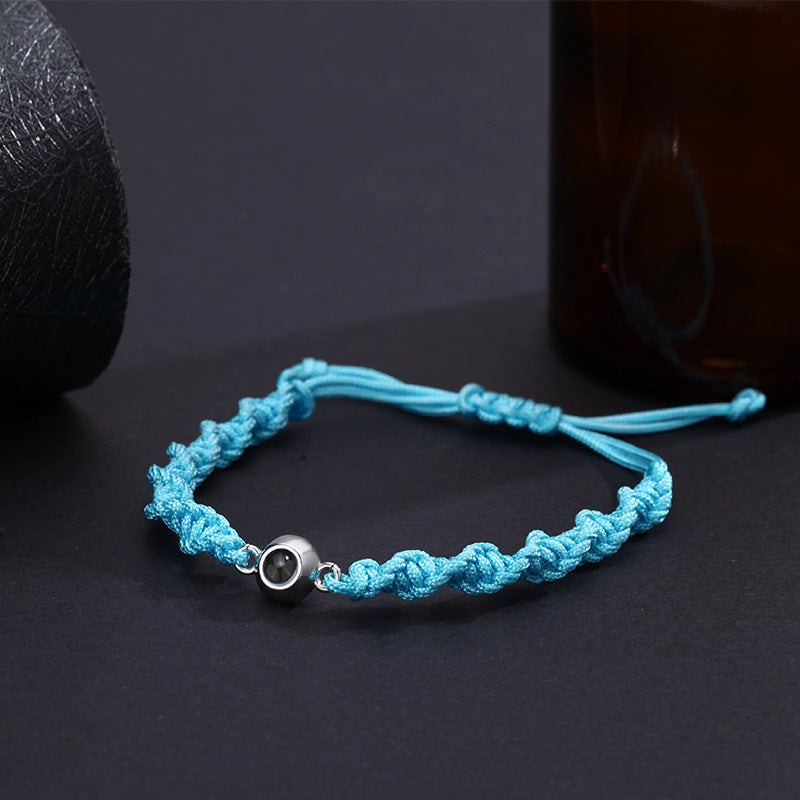 Bracelet tressé photo en spirale personnalisé