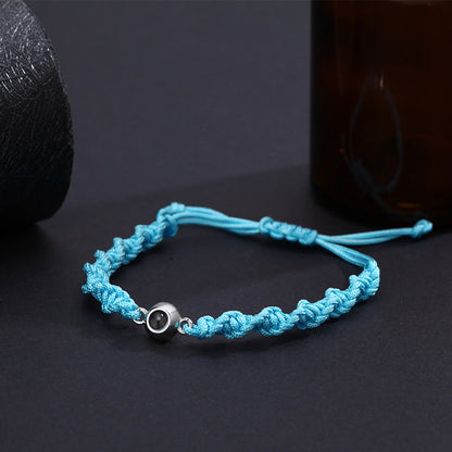 Bracelet tressé photo en spirale personnalisé