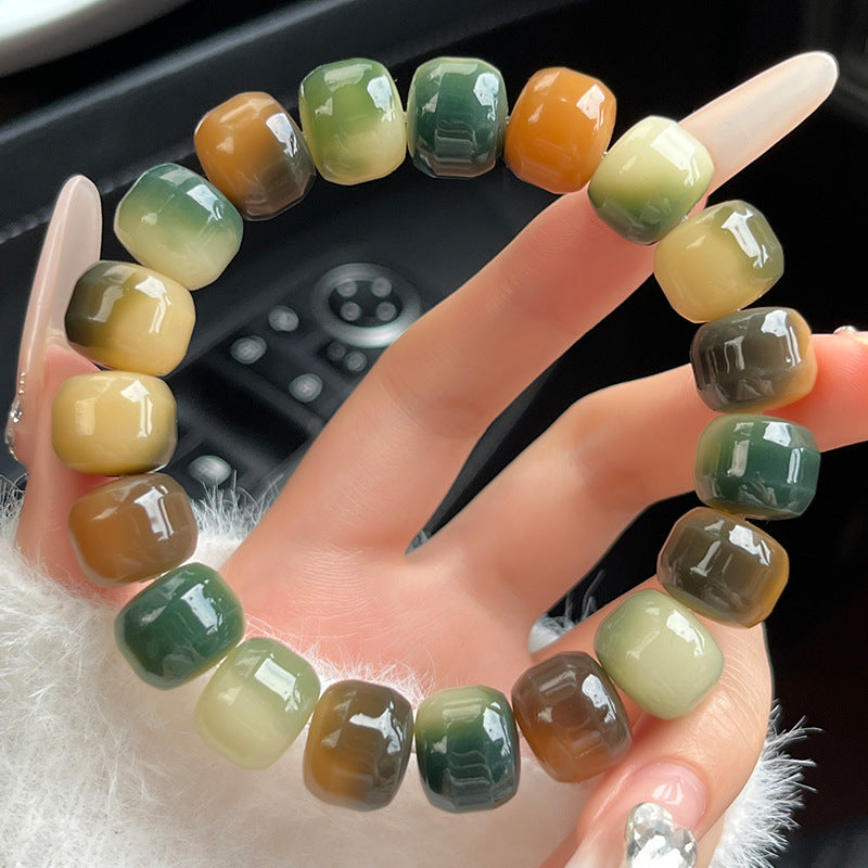 New Bodhi Bracelet with Burger-Shaped Beads (Multiple Colors Available)